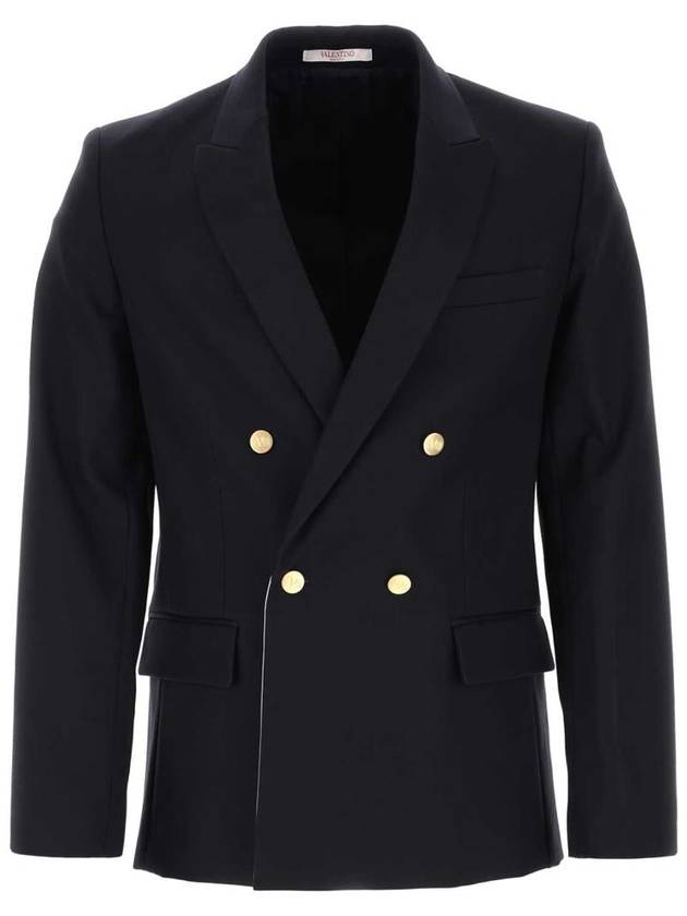 Men's Cotton Double Blazer Jacket Blue - VALENTINO - BALAAN 2