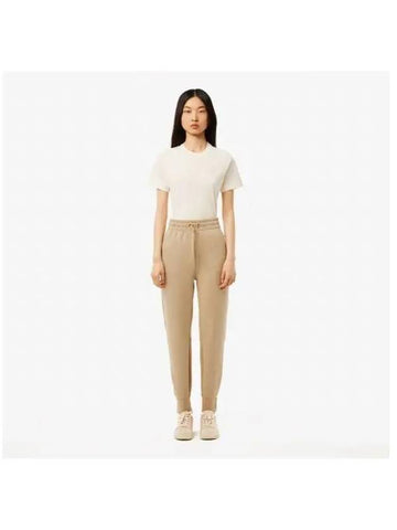 Women s double face jogger pants beige - LACOSTE - BALAAN 1