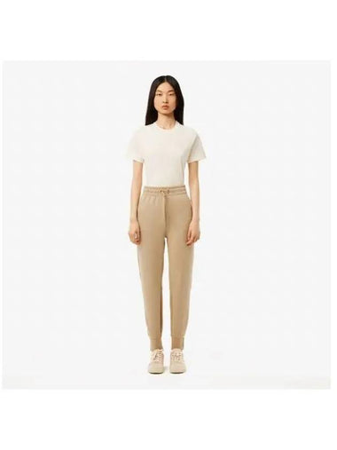 Women s double face jogger pants beige - LACOSTE - BALAAN 1