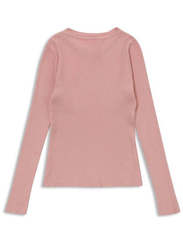 Patch Knit Sweater Slim Line Knit Pink MCFW23KN 1PK - MACKY - BALAAN 3