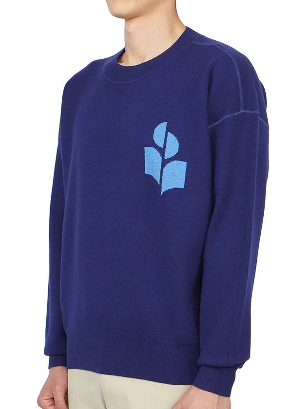 Atlee Logo Knit Top Blue - ISABEL MARANT - BALAAN 3