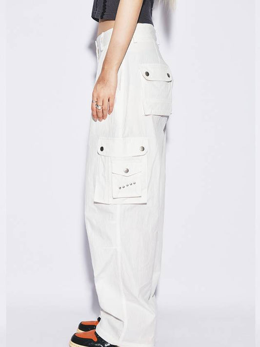 Eyelet Cargo Pants White - GYEOL - BALAAN 2