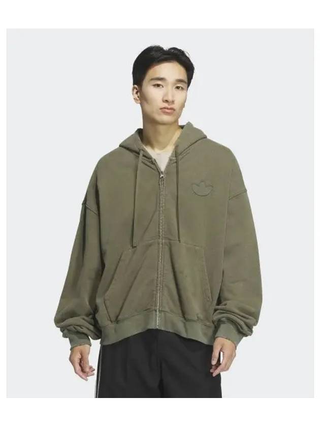 adidas washed hoodie jacket khaki JM7286 - ADIDAS - BALAAN 1