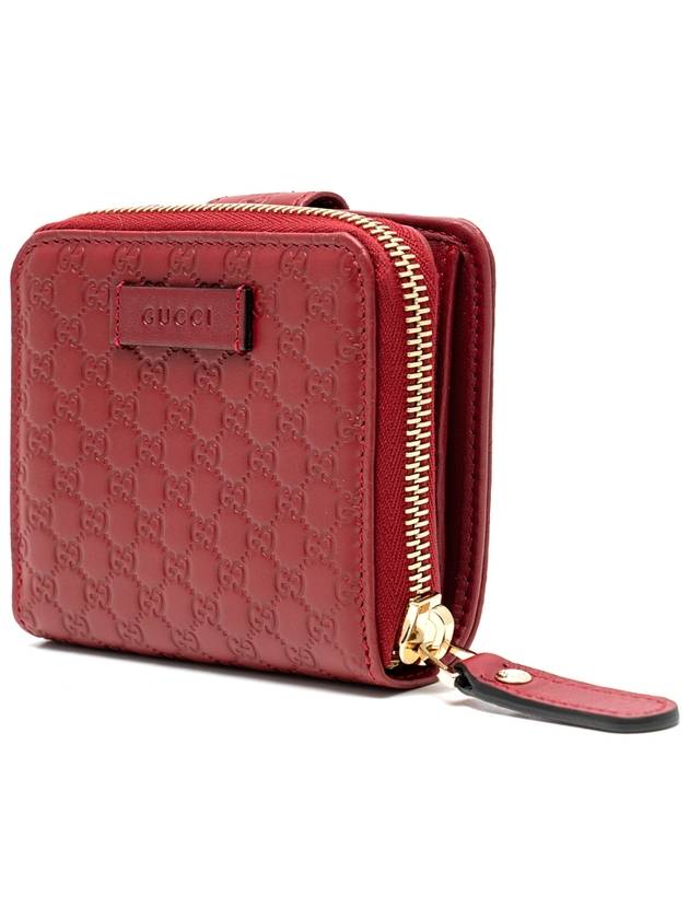 GG Micro Ssima Zipper Half Wallet Red - GUCCI - BALAAN 3