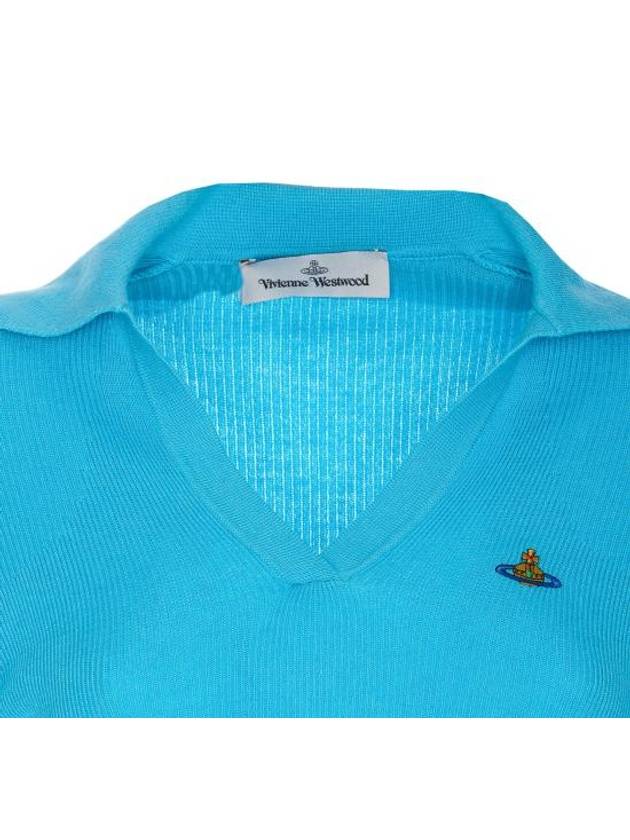 ORB Polo Cashmere Knit Top Blue - VIVIENNE WESTWOOD - BALAAN 5