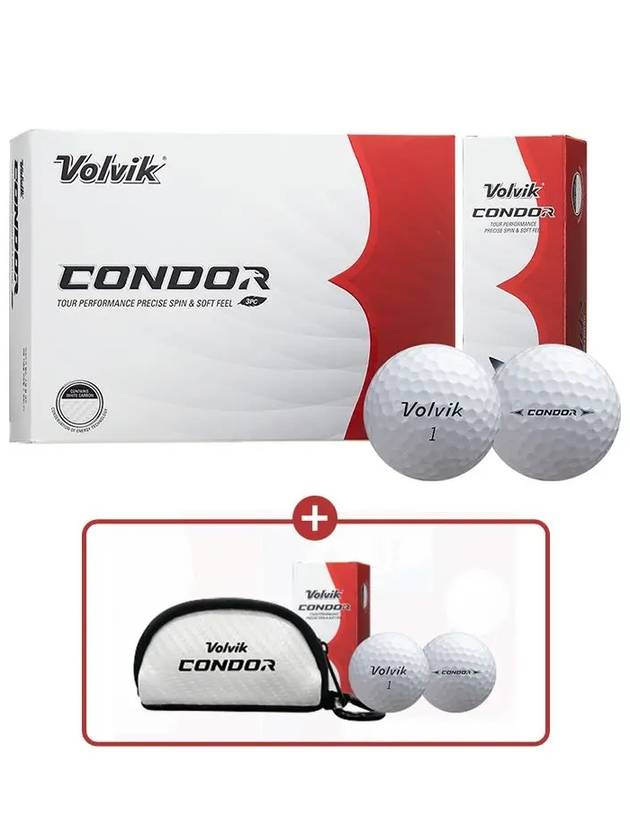 Golf Ball Condor Urethane White Carbon High Rebound 3 Piece 1 Dozen 12 Balls - VOLVIK - BALAAN 1