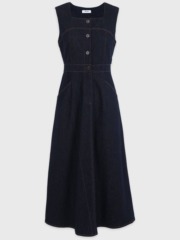 Verbena Denim Sleeveless Long Dress Navy - MICANE - BALAAN 1