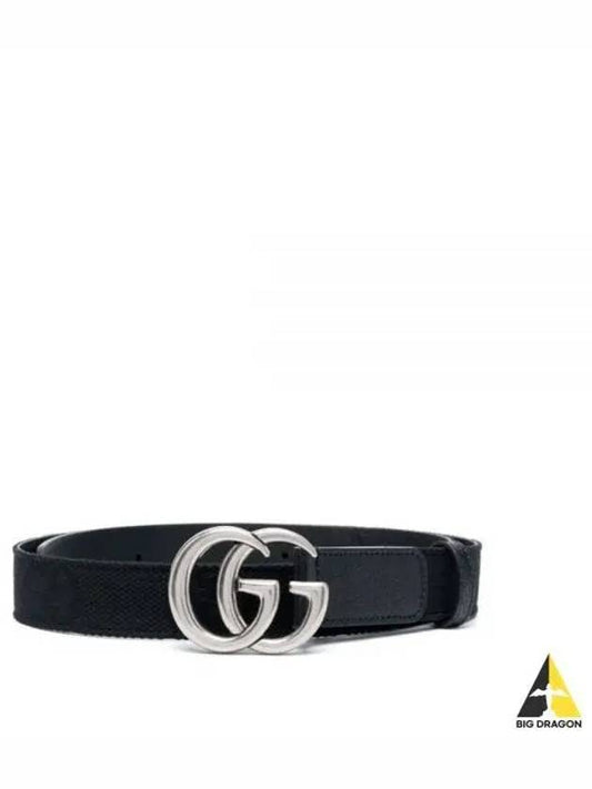 GG Marmont Leather Belt Black - GUCCI - BALAAN 2