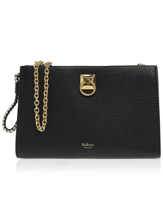 Women's Iris Chain Leather Shoulder Bag Black - MULBERRY - BALAAN 1