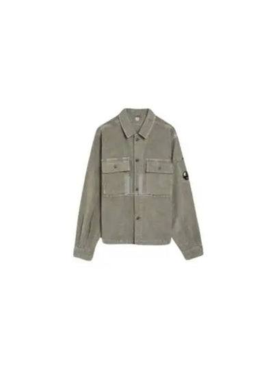 Corduroy Button Utility Shirt Jacket Green - CP COMPANY - BALAAN 2