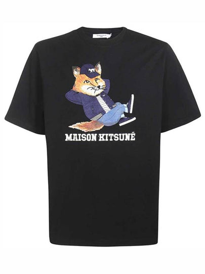 Dressed Fox Print Easy Cotton Short Sleeve T-Shirt Black - MAISON KITSUNE - BALAAN 2