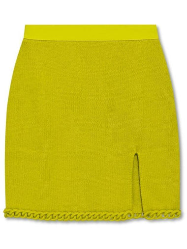 Women's Front Slit Wool Knit Scud Yellow - BOTTEGA VENETA - BALAAN 1