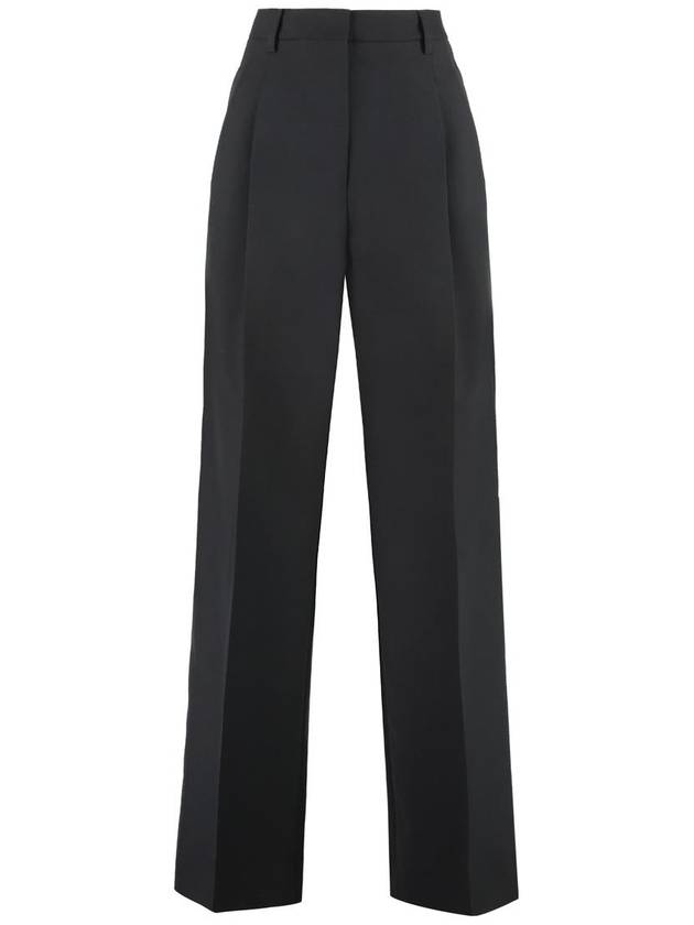 High Waist Wool Wide Pants Black - BURBERRY - BALAAN 2