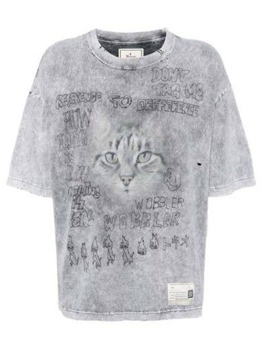 Graphic Print Short Sleeve T-Shirt Grey - MAISON MIHARA YASUHIRO - BALAAN 1