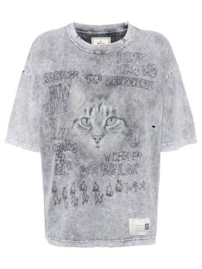 Graphic Print Short Sleeve T-Shirt Grey - MAISON MIHARA YASUHIRO - BALAAN 2