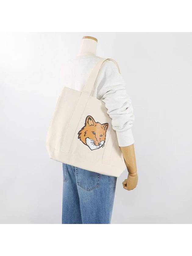 Fox Head Print Tote Bag Ecru - MAISON KITSUNE - BALAAN 3