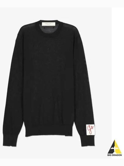 Sleeve Logo Patch Knit Top Black - GOLDEN GOOSE - BALAAN 2