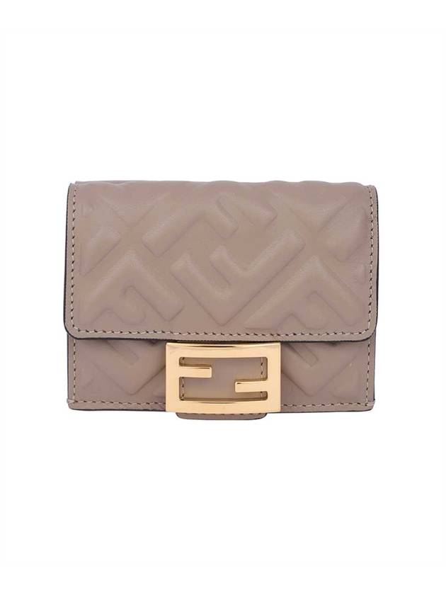 FF Baguette Flap Card Half Wallet Beige - FENDI - BALAAN 2