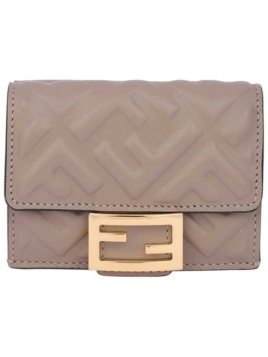 Baguette Micro Nappa Leather Tri-Fold Wallet - FENDI - BALAAN 1