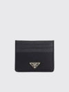 Triangle Logo Saffiano Leather Card Wallet Black - PRADA - BALAAN 2