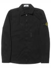 Wappen Patch Old Treatment Zip-Up Overshirt Black - STONE ISLAND - BALAAN 2