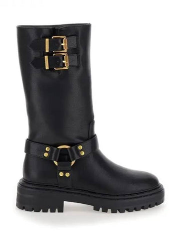 buckle strap biker middle boots - TWINSET - BALAAN 1