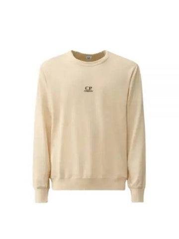 Light Fleece Logo Sweatshirt Beige - CP COMPANY - BALAAN 1