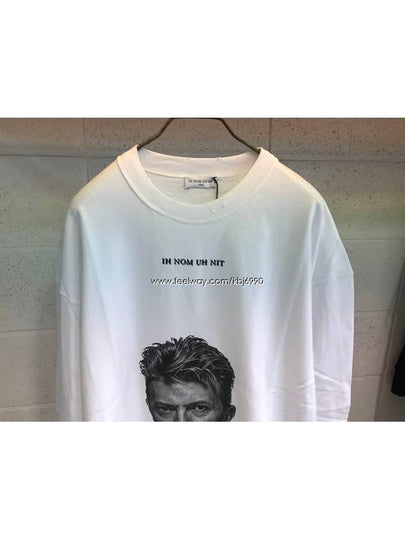 Men's David Bowie black and white printing long sleeve tshirt NUS192336001 - IH NOM UH NIT - BALAAN 2