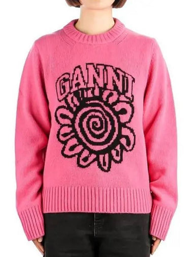 Women s logo flower knit 270746 - GANNI - BALAAN 1