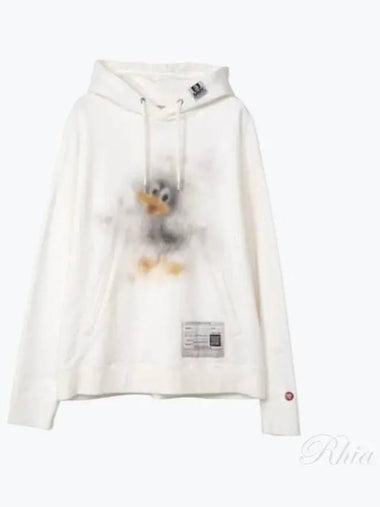 A13HD661 White Duck Printed Hoodie - MIHARA YASUHIRO - BALAAN 1