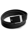 Plate Buckle Saffiano Leather Belt Black - MONTBLANC - BALAAN 3