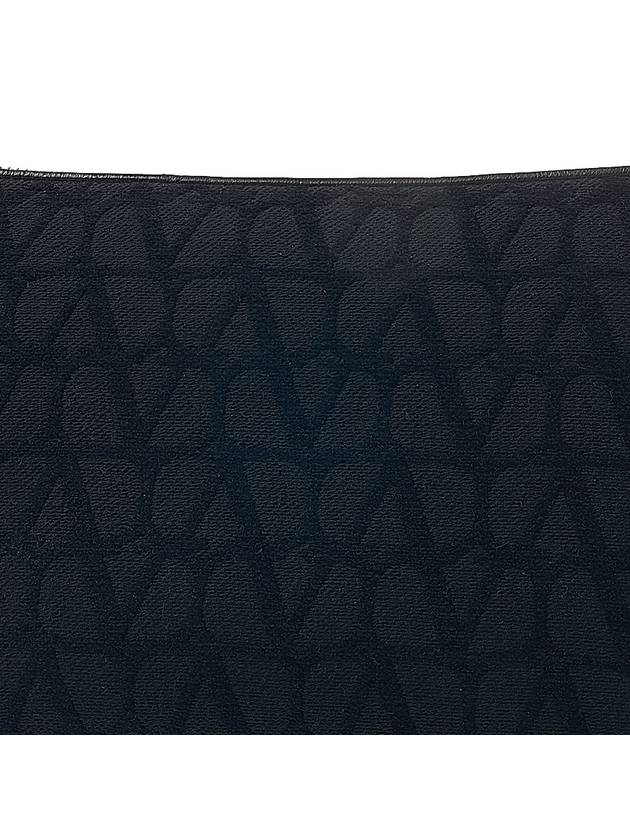 Iconographe Fabric Leather Shoulder Bag Black - VALENTINO - BALAAN 7