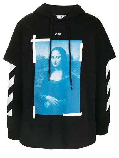 Mona Lisa Double Long-Sleeve Brushed Hoodie Black - OFF WHITE - BALAAN 2