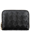 Intrecciato Zipped Coin Wallet Black - BOTTEGA VENETA - BALAAN 3