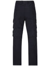 Stretch Cotton Gabardine Multi Pocket Cargo Straight Pants Navy - STONE ISLAND - BALAAN 3