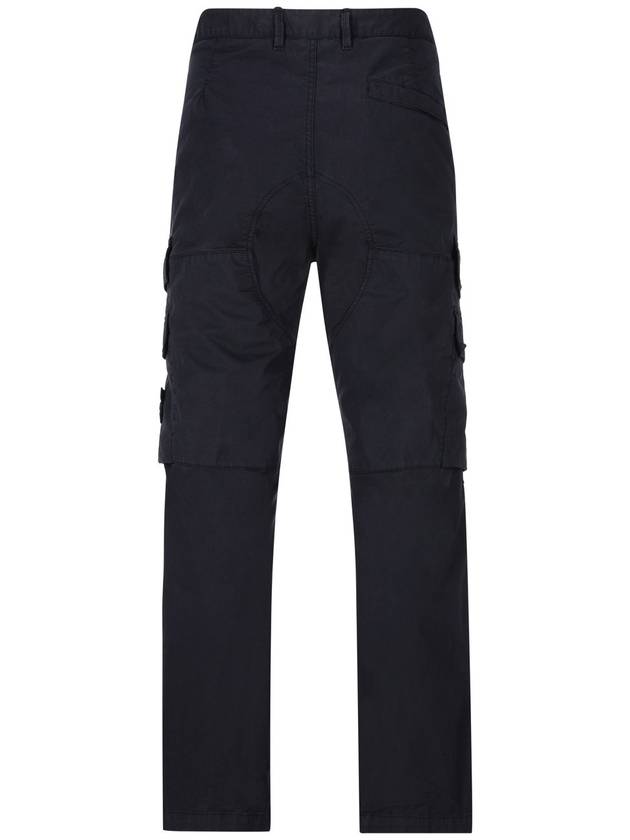 Stretch Cotton Gabardine Multi Pocket Cargo Straight Pants Navy - STONE ISLAND - BALAAN 3