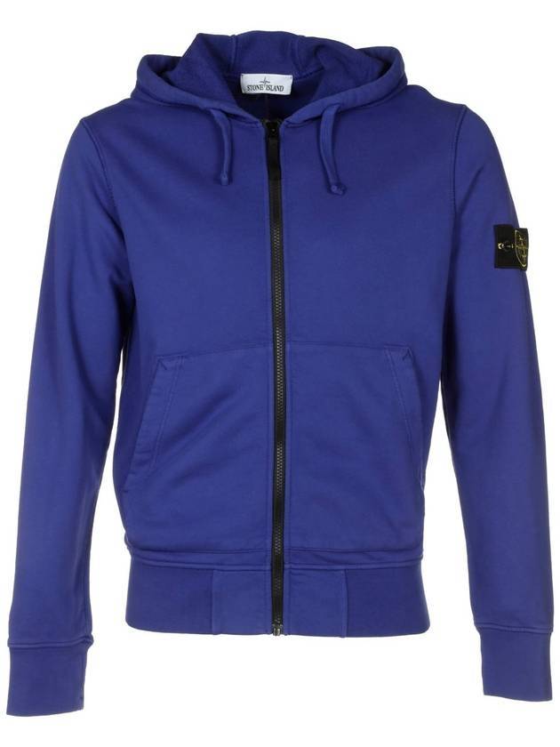 Men's Waffen Patch Fleece Zip Up Hoodie Bluette - STONE ISLAND - BALAAN 1