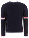 Men's Milan Stitch Armband Crew Neck Knit Top Navy - THOM BROWNE - BALAAN 3