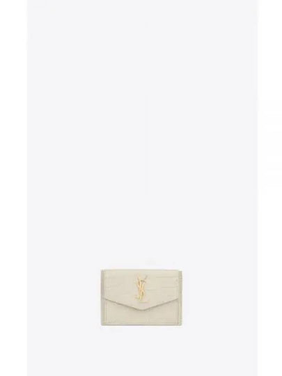 Uptown Crocodile Gold Card Wallet Vintage Blanc - SAINT LAURENT - BALAAN 2