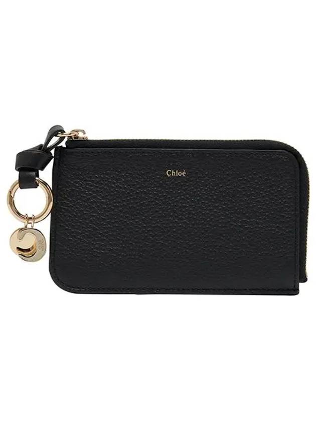 Alphabet Half Zipper Leather Card Wallet  Black - CHLOE - BALAAN 4