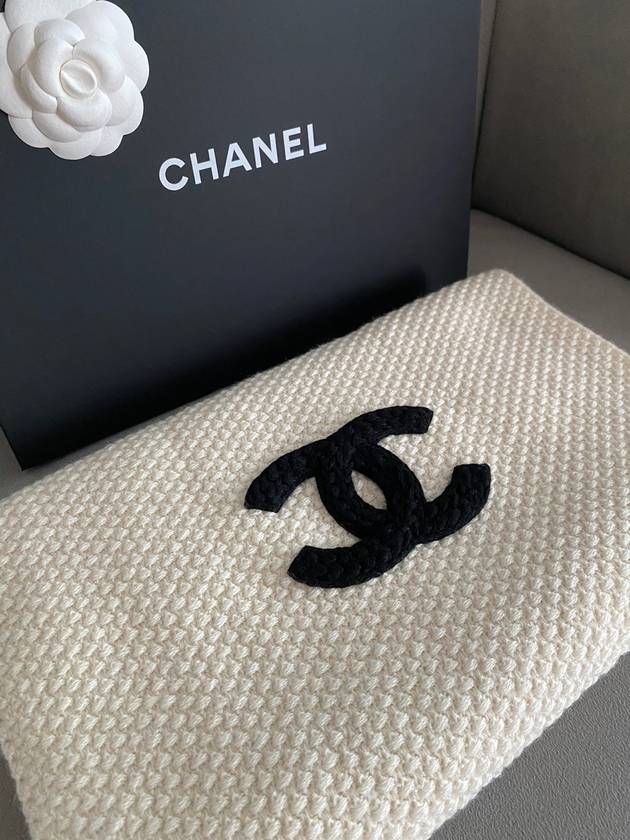 CC logo cashmere muffler ivory AA9256 - CHANEL - BALAAN 6