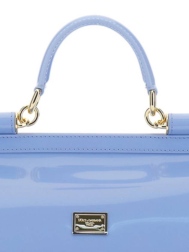 'Sicily' Light Blue Handbag With Logo Plaque In Patent Leather Woman - DOLCE&GABBANA - BALAAN 3