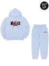 SET MACAS Logo Hoodie Jogger Pants SetupWhite Melange Gray - MACASITE - BALAAN 2
