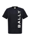 Logo Print Short Sleeve T-Shirt Black - BALLY - BALAAN 1