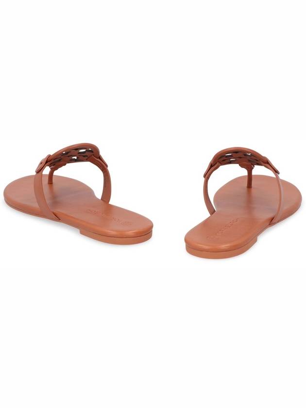 Miller Soft Leather Flip Flops Brown - TORY BURCH - BALAAN 8