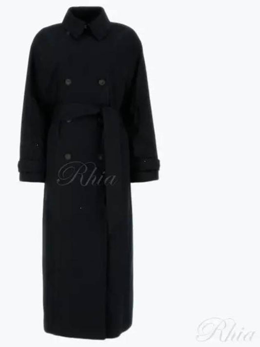Double Brested Twill Cotton Trench Coat Black - A.P.C. - BALAAN 2