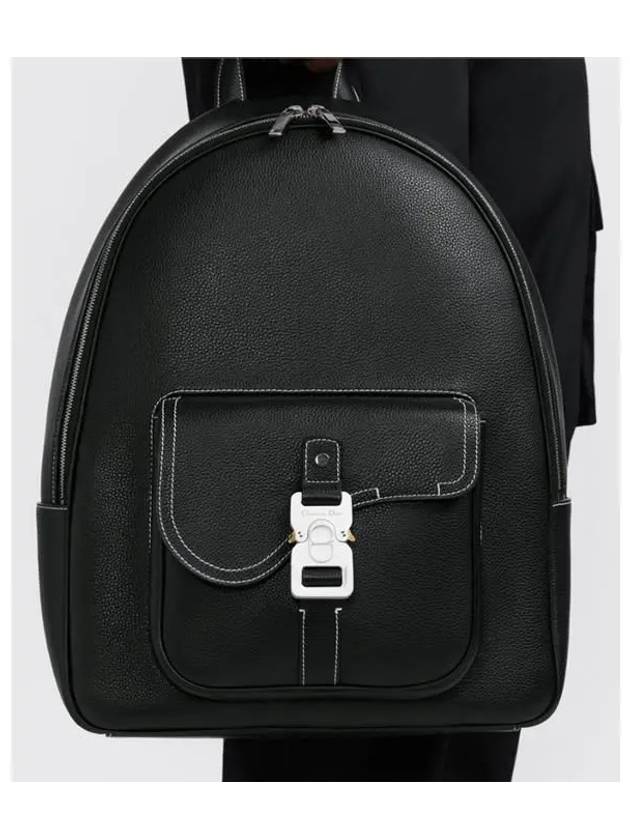 Saddle Zipper Backpack Black - DIOR - BALAAN 3