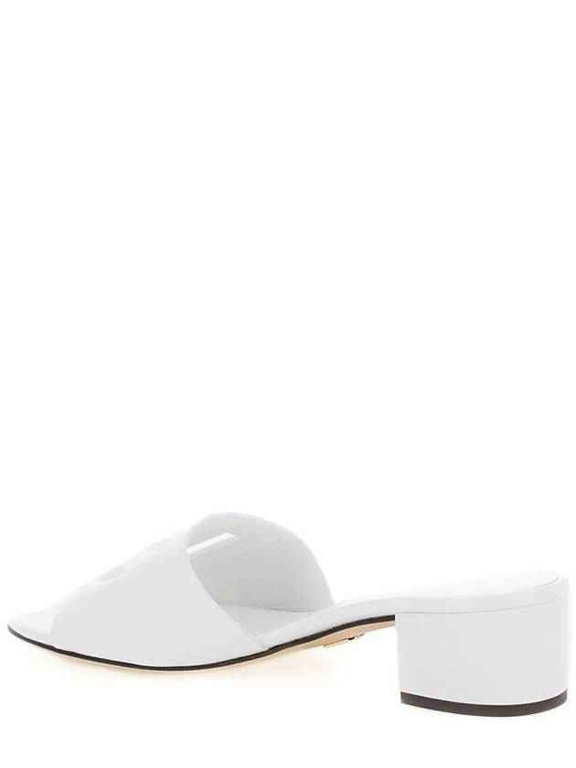 White Mules With Low Heel And Dg Millennials Detail In Smooth Leather Woman - DOLCE&GABBANA - BALAAN 3