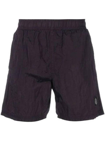 Men's Logo Patch Nylon Swim Shorts Purple - STONE ISLAND - BALAAN 1