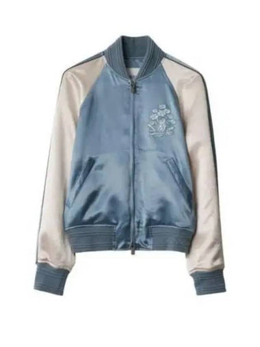 EKD Satin Bomber Jacket Blue - BURBERRY - BALAAN 1